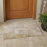 3' X 5' Beige Abstract Washable Non Skid Indoor Outdoor Area Rug