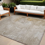 8' X 10' Beige Abstract Washable Non Skid Indoor Outdoor Area Rug