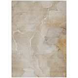 8' X 10' Beige Abstract Washable Non Skid Indoor Outdoor Area Rug
