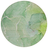 8' Round Green Round Abstract Washable Non Skid Indoor Outdoor Area Rug
