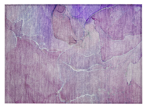 2' X 3' Purple Abstract Washable Non Skid Indoor Outdoor Area Rug