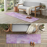 8' Runner Purple Abstract Washable Non Skid Indoor Outdoor Runner Rug
