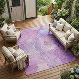 8' X 10' Purple Abstract Washable Non Skid Indoor Outdoor Area Rug