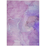 8' X 10' Purple Abstract Washable Non Skid Indoor Outdoor Area Rug