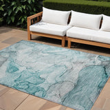8' X 10' Gray and Ivory Abstract Washable Non Skid Indoor Outdoor Area Rug