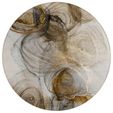 8' Round Brown Round Abstract Washable Non Skid Indoor Outdoor Area Rug