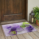 2' X 3' Purple Abstract Washable Non Skid Indoor Outdoor Area Rug