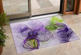 3' X 5' Purple Abstract Washable Non Skid Indoor Outdoor Area Rug
