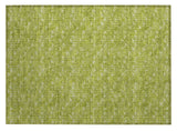 2' X 3' Moss Green Geometric Washable Non Skid Indoor Outdoor Area Rug
