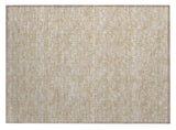 2' X 3' Tan Geometric Washable Non Skid Indoor Outdoor Area Rug
