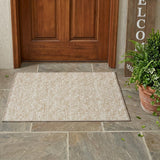 2' X 3' Tan Geometric Washable Non Skid Indoor Outdoor Area Rug