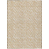 3' X 5' Tan Geometric Washable Non Skid Indoor Outdoor Area Rug