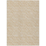 5' X 8' Tan Geometric Washable Non Skid Indoor Outdoor Area Rug