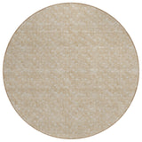 8' Round Tan Round Geometric Washable Non Skid Indoor Outdoor Area Rug