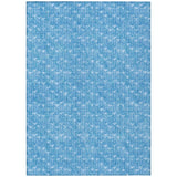3' X 5' Blue Geometric Washable Non Skid Indoor Outdoor Area Rug