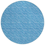 8' Round Blue Round Geometric Washable Non Skid Indoor Outdoor Area Rug