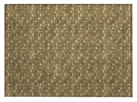 2' X 3' Brown Geometric Washable Non Skid Indoor Outdoor Area Rug