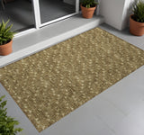 2' X 3' Brown Geometric Washable Non Skid Indoor Outdoor Area Rug