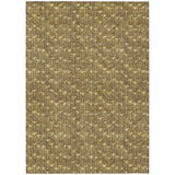5' X 8' Brown Geometric Washable Non Skid Indoor Outdoor Area Rug