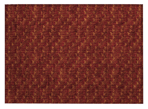 2' X 3' Burgundy Geometric Washable Non Skid Indoor Outdoor Area Rug