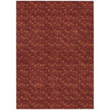3' X 5' Burgundy Geometric Washable Non Skid Indoor Outdoor Area Rug