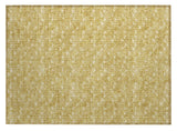 2' X 3' Gold Geometric Washable Non Skid Indoor Outdoor Area Rug