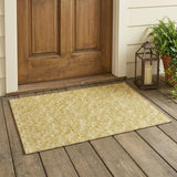 2' X 3' Gold Geometric Washable Non Skid Indoor Outdoor Area Rug