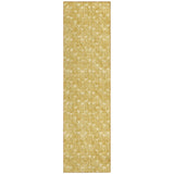 8' Runner Gold Geometric Washable Non Skid Indoor Outdoor Runner Rug
