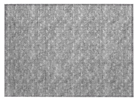 2' X 3' Gray Geometric Washable Non Skid Indoor Outdoor Area Rug