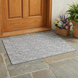 3' X 5' Gray Geometric Washable Non Skid Indoor Outdoor Area Rug