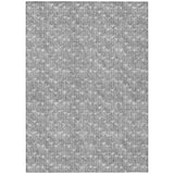 5' X 8' Gray Geometric Washable Non Skid Indoor Outdoor Area Rug
