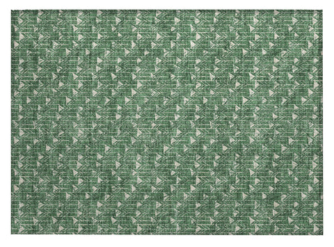 2' X 3' Sage Geometric Washable Non Skid Indoor Outdoor Area Rug