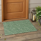 3' X 5' Sage Geometric Washable Non Skid Indoor Outdoor Area Rug