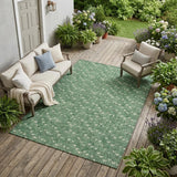 8' X 10' Sage Geometric Washable Non Skid Indoor Outdoor Area Rug