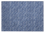 2' X 3' Navy Blue Geometric Washable Non Skid Indoor Outdoor Area Rug