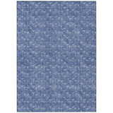 8' X 10' Navy Blue Geometric Washable Non Skid Indoor Outdoor Area Rug