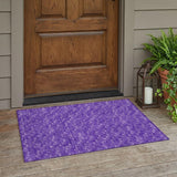 2' X 3' Purple Geometric Washable Non Skid Indoor Outdoor Area Rug