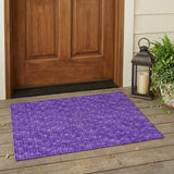 3' X 5' Purple Geometric Washable Non Skid Indoor Outdoor Area Rug
