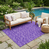 5' X 8' Purple Geometric Washable Non Skid Indoor Outdoor Area Rug