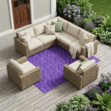 8' X 10' Purple Geometric Washable Non Skid Indoor Outdoor Area Rug