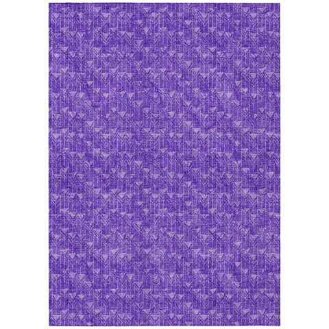 8' X 10' Purple Geometric Washable Non Skid Indoor Outdoor Area Rug