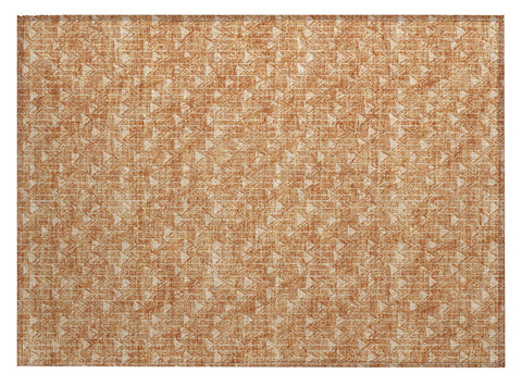 2' X 3' Salmon Geometric Washable Non Skid Indoor Outdoor Area Rug