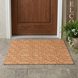 3' X 5' Bronze Geometric Washable Non Skid Indoor Outdoor Area Rug