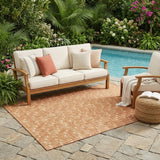 5' X 8' Bronze Geometric Washable Non Skid Indoor Outdoor Area Rug