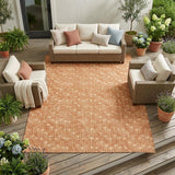8' X 10' Bronze Geometric Washable Indoor Outdoor Area Rug