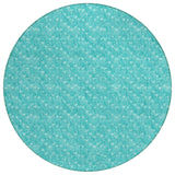8' Round Turquoise Round Geometric Washable Non Skid Indoor Outdoor Area Rug