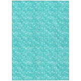 8' X 10' Turquoise Geometric Washable Non Skid Indoor Outdoor Area Rug