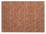 2' X 3' Terra Cotta Geometric Washable Non Skid Indoor Outdoor Area Rug