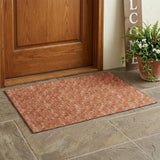 2' X 3' Terra Cotta Geometric Washable Non Skid Indoor Outdoor Area Rug