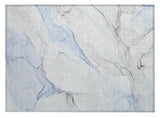 2' X 3' Ivory Blue and Gray Abstract Washable Non Skid Indoor Outdoor Area Rug